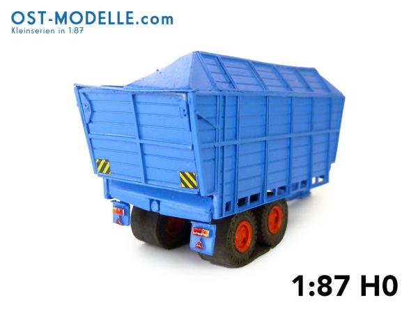 Fortschritt HTS90.04 T088 Schwerguthäckselaufbau F997 - mit Gleisbandfahrwerk fortschrittblau rot